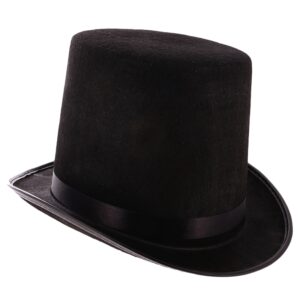 Chapeau noir haut de forme avec un ruban noir sur le tour de tête