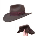 Chapeau aventurier Indiana Jones en feutre de laine marron souple