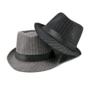 Deux chapeaux italien à rayures un gris un noir