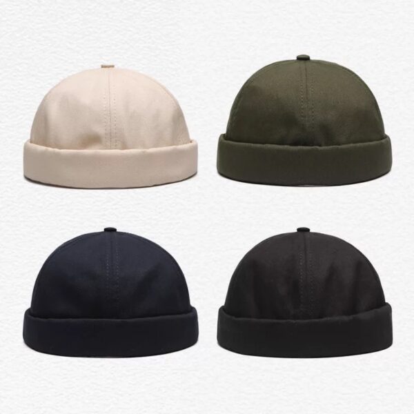 4 chapeau de docker (beige, vert, bleu et noir).