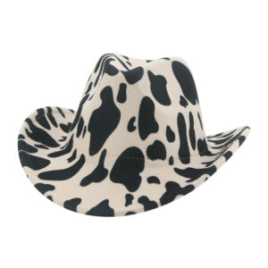 Chapeau de cowboy imprimé vache blanc