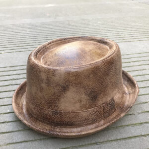 Chapeau pork pie en cuir