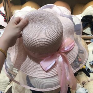 Chapeau breton en paille et tulle