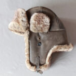 Chapeau russe fourrure et cuir marron