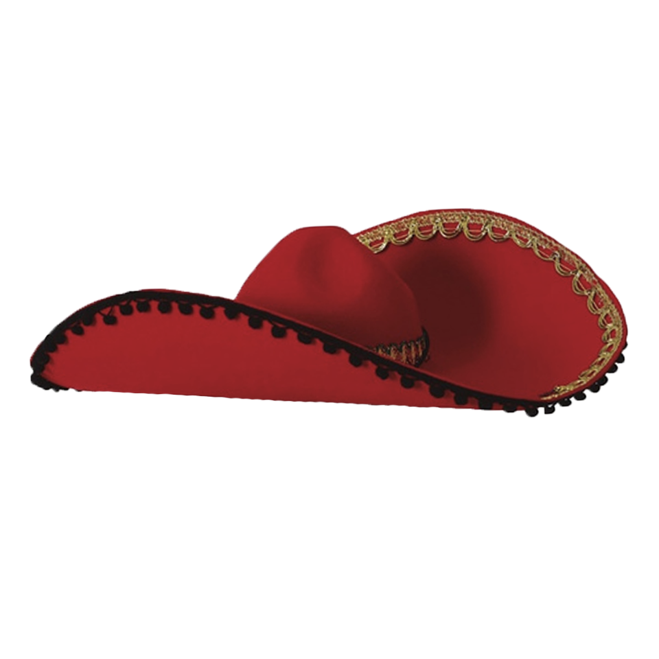 Chapeau mexicain en feutre rouge