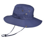 Chapeau aventurier, imperméable, bleu marine, avec cordon de serrage