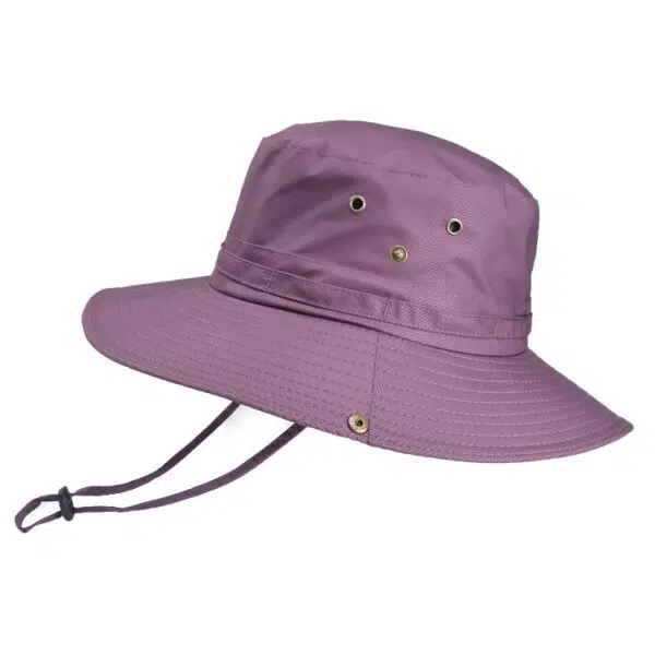 Chapeau aventurier, imperméable, violet, avec cordon de serrage