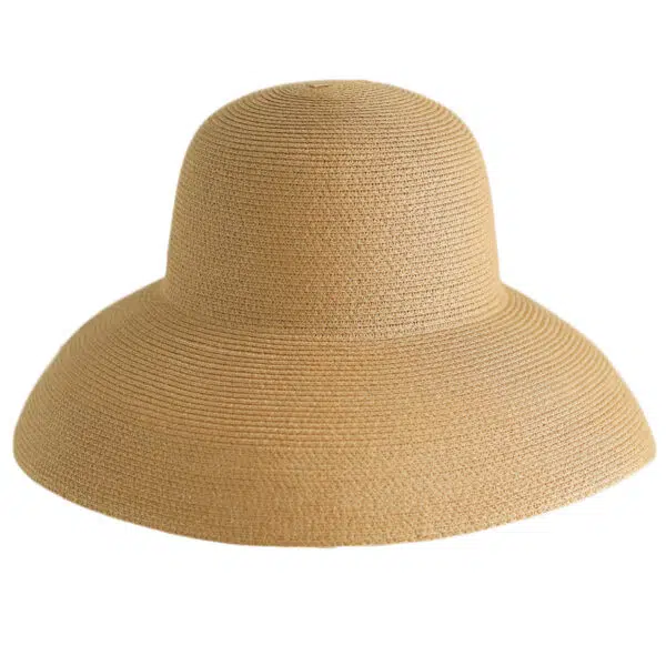 Chapeau en paille beige, anti UV, pour femmes