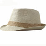 Chapeau trilby beige en paille respirant pour Homme et Femme