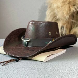 Chapeau australien de cowboy de couleur marron