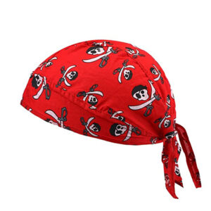 Chapeau pirate en bandana à motif de couleur rouge