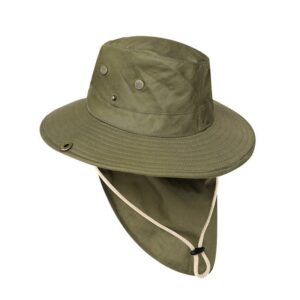 Chapeau parasol avec protection du cou de couleur vert
