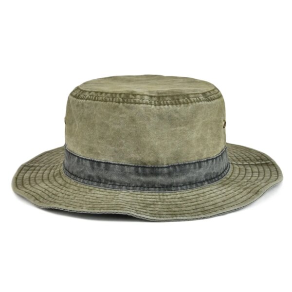 Chapeau aventurier en coton pour homme de couleur vert