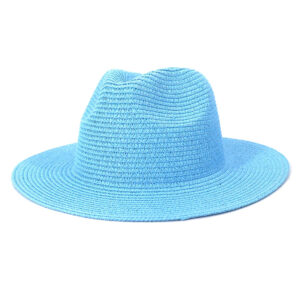 Chapeaux Panama de soleil unisexe en paille coloré de couleur turquoise