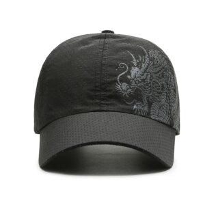Casquette de Baseball avec dragon chinois de couleur noir