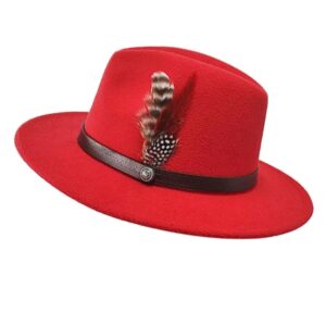 on voit sur un fond blanc un chapeau coloré dans le style stetson pour homme le chapeau est rouge