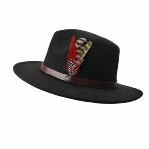 on voit sur un fond blanc un chapeau style stetson noir pour homme