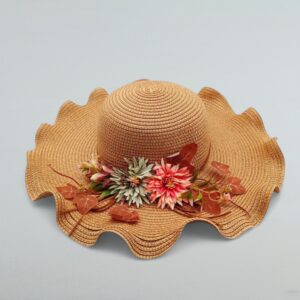 Chapeau anti-uv femme en paille champêtre chic